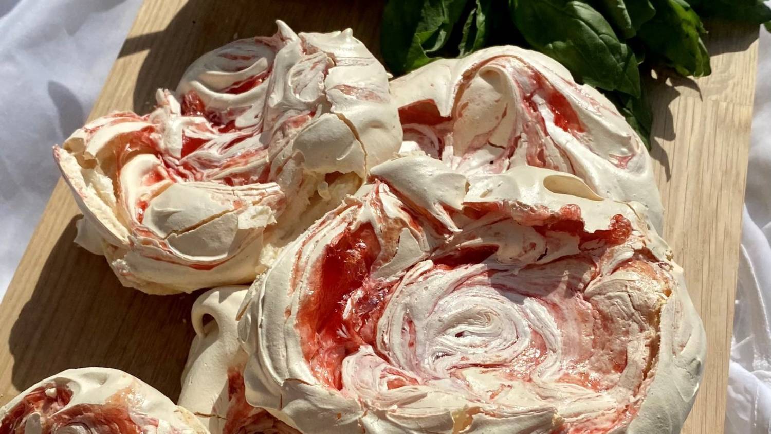 Lizzie Acker's Strawberry and Basil Jammy Meringues